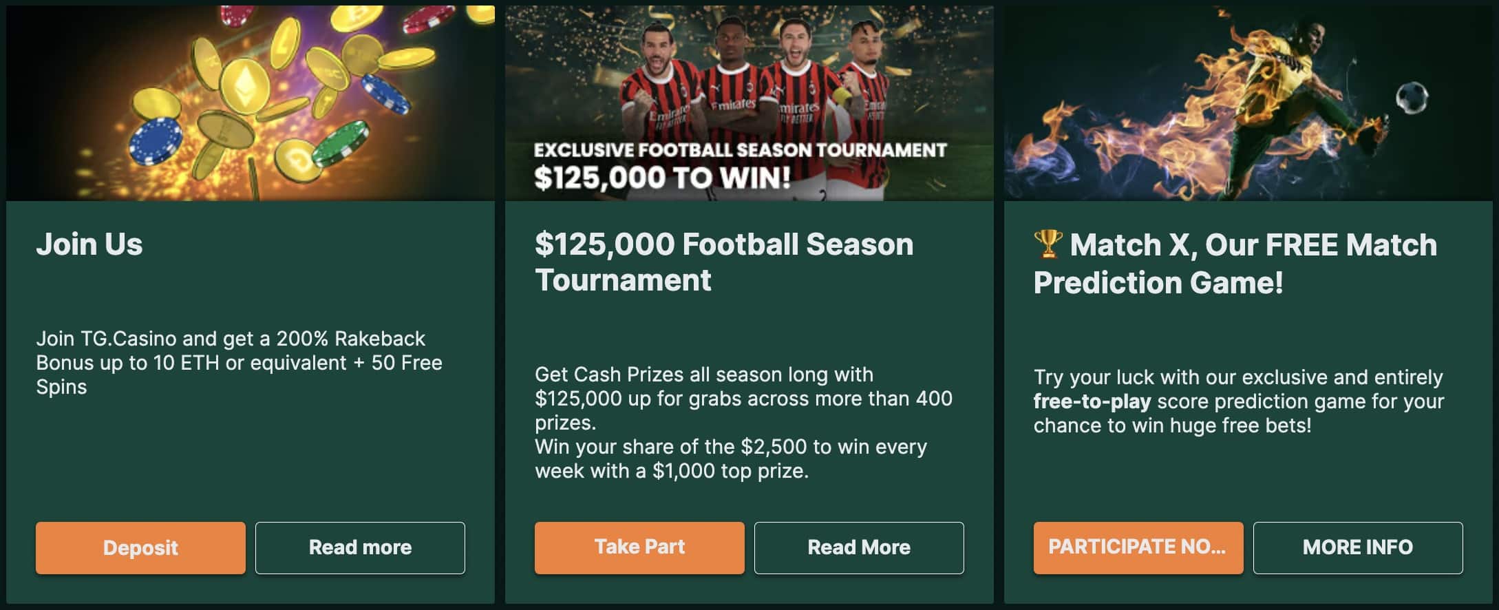 tg casino bonussen en promoties